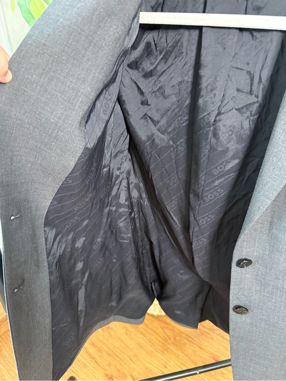 BOSS Hugo Boss Gray Wool Blend Tailored Blazer US 4 - Picture 12 of 15